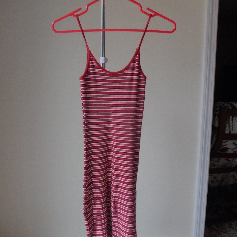 Brandy Melville Red Striped Bodycon Mini Dress